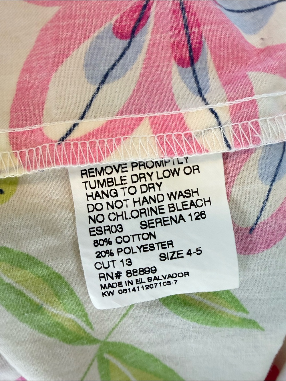 Eleanor Rose Girls Floral Ruffle-Sleeve Dress - Size 4/5 - Picture 4 of 5